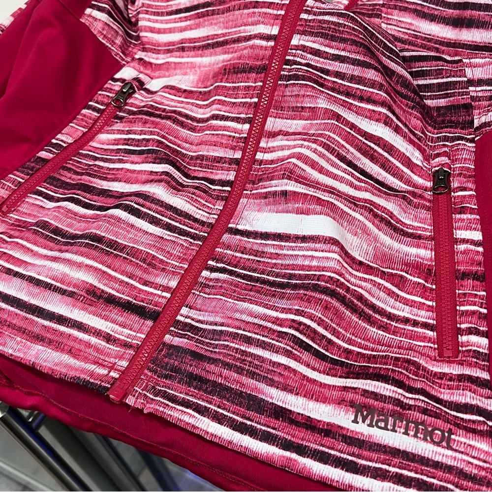 Marmot‎ women's size XL lightweight hooded windbreaker jacket pink thumbholes - Picture 7 of 14